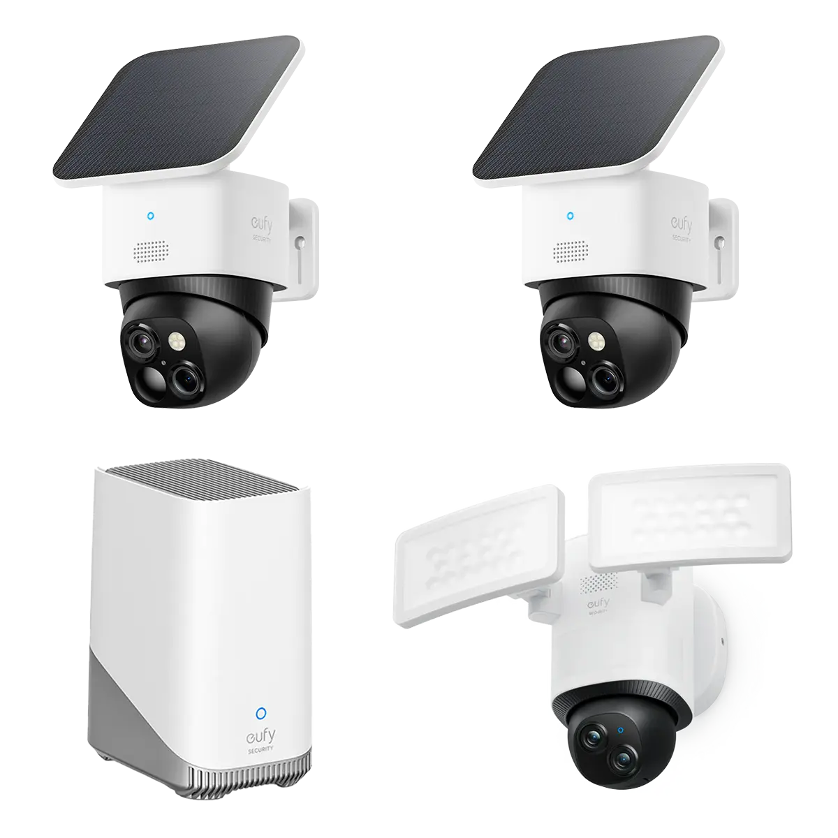 SoloCam S340 (2-Pack) + Floodlight Camera E340 + eufy HomeBase S380