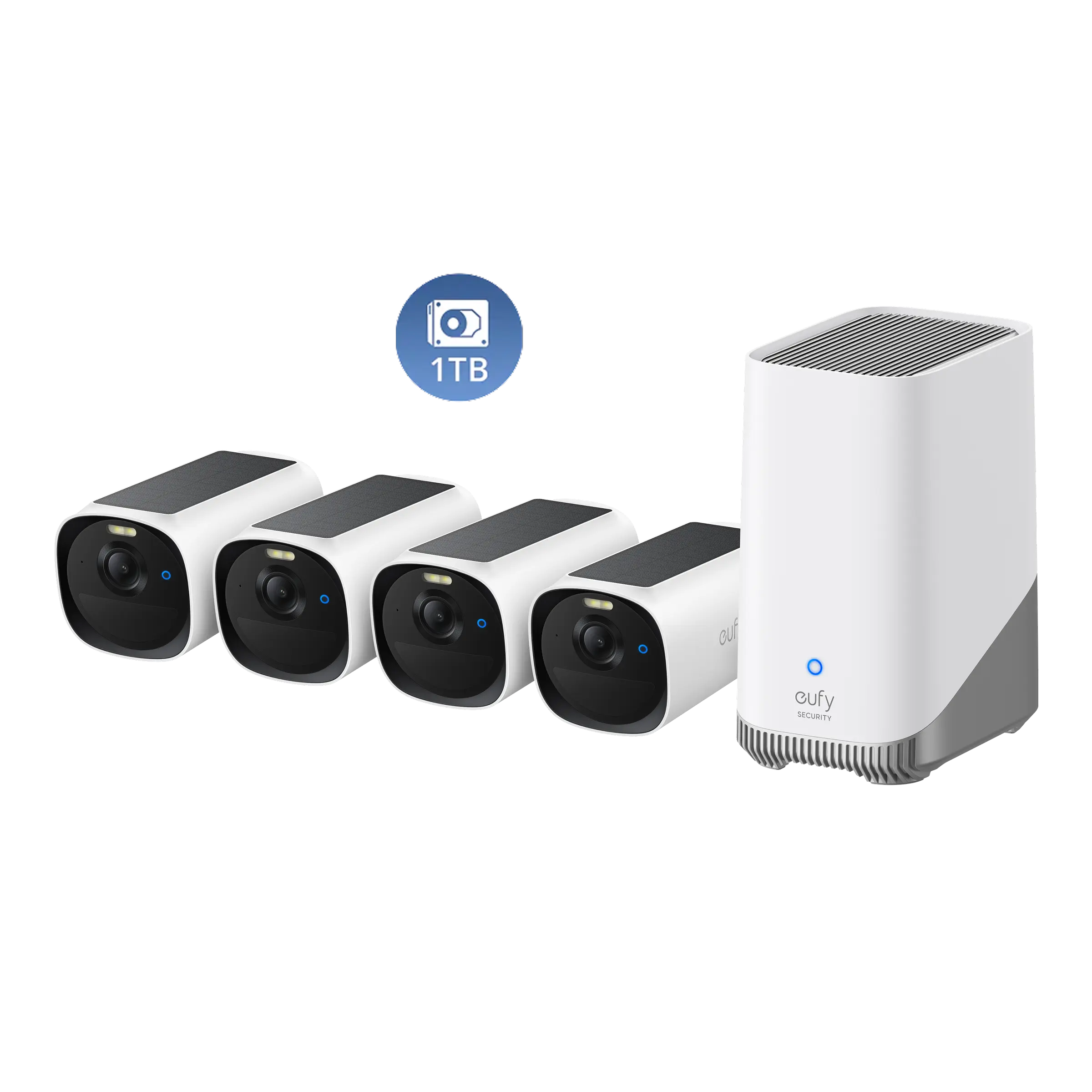 eufyCam E40 4-Cam Kit (HomeBase S380) + 1 TB Hard Drive