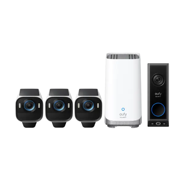 eufyCam S3 Pro 3-Cam Kit + Video Doorbell E340 (Battery Powered)