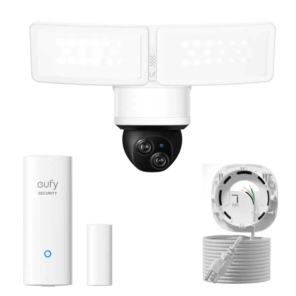 eufy Floodlight Camera E340 with AC Cable + Entry Sensor