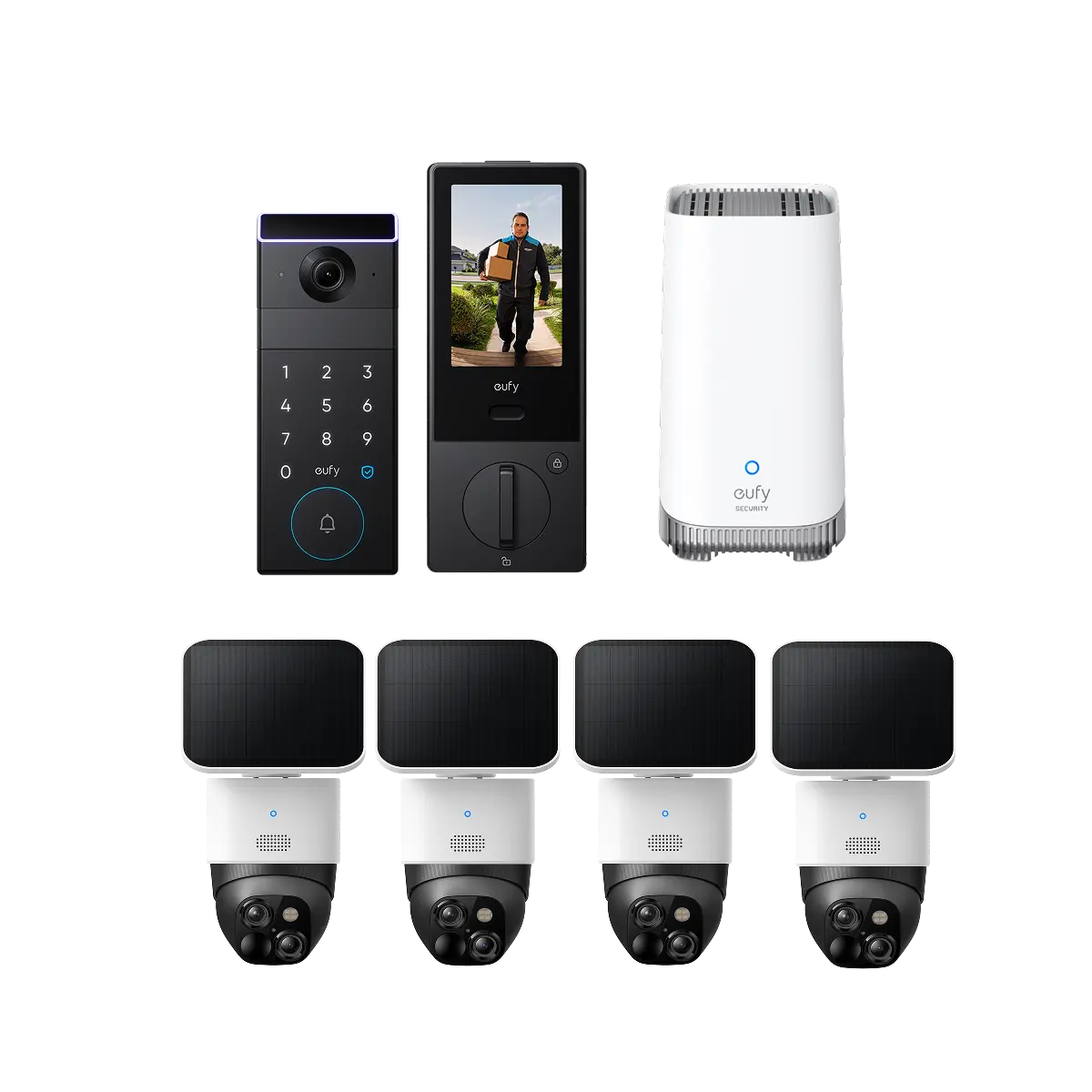 eufy SoloCam S340 (4-Cam Pack) + FamiLock S3 Max + HomeBase S380